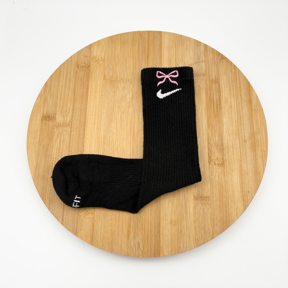 Custom Bow Nike Dri Fit Crew & Ankle Socks - One Pair (Blue, Pink, & Gold) - Picture 2 of 7